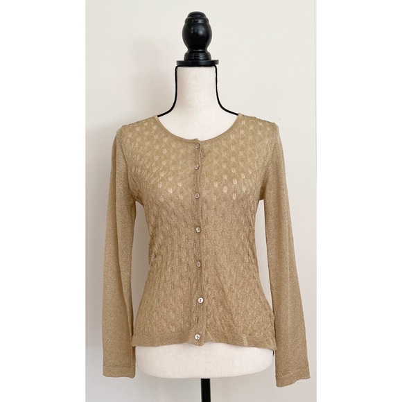 Rodier Geometric Knit Long Black Cardigan Sweater main image 1